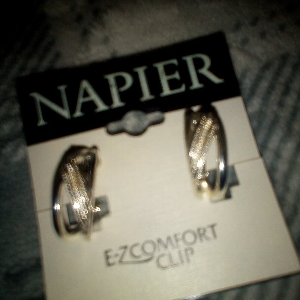 Silver Tone Hoop Clip Earrings